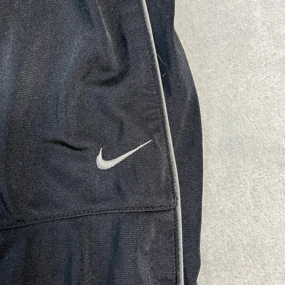 Vintage Nike Basketball Baggy Track Pants Black White Ankle Zip Womens Large EUC